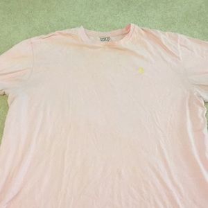 Light Pink w/ Yellow Horse Men's Polo Tee (L)